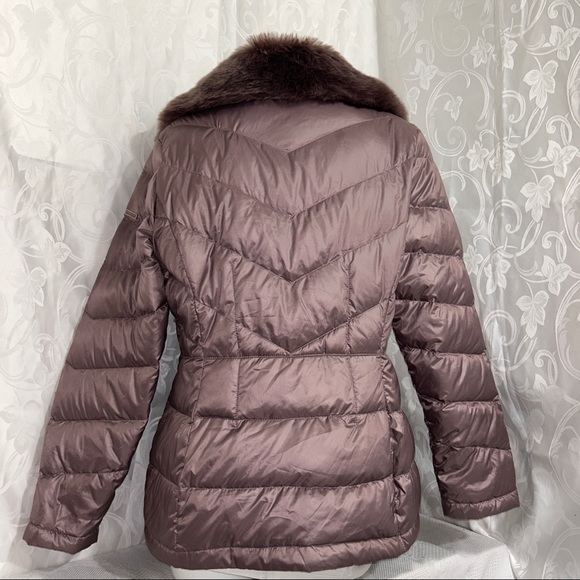 Kenneth Cole Champagne Mauve Fur Trim ZipUp Jacket - Picture 3 of 13